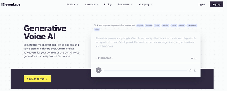ElevenLabs: Advanced Text to Speech and Voice Cloning Software