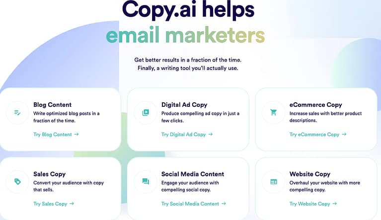 Copy.ai – Create Copy in Seconds
