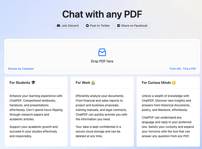 ChatPDF – Chat with any PDF